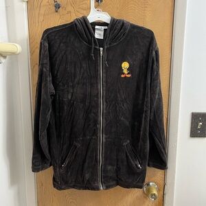 Tweety 🐥Black Zip-Up Hoodie